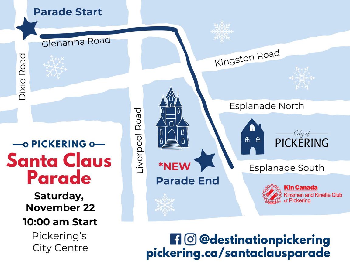 Pickering Santa Claus Parade route.